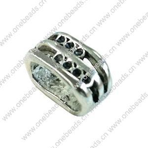 Slider, Zinc Alloy Bracelet Findinds, 13x6mm, Hole size:10x6mm, Sold by Bag