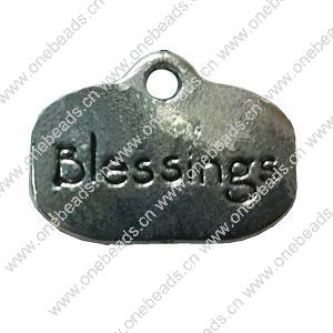Pendant. Fashion Zinc Alloy jewelry findings. Rectangle 20x16mm. Sold by Bag
