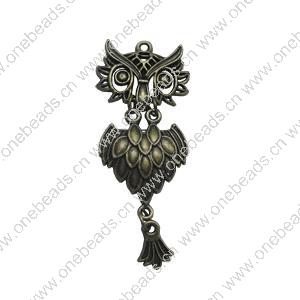 Pendant. Fashion Zinc Alloy Jewelry Findings. Animal 68x27mm. Sold by Bag 