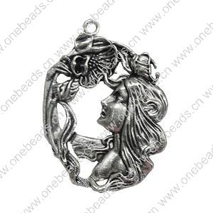 Pendant. Fashion Zinc Alloy Jewelry Findings. People 48x33mm. Sold by Bag