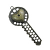 Pendant. Fashion Zinc Alloy Jewelry Findings. Key 66x25mm. Sold by Bag