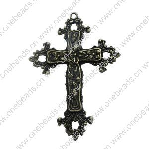Pendant. Fashion Zinc Alloy Jewelry Findings. Cross 75x53mm. Sold by PC