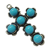 Pendant with Resin Cabochons. Fashion Zinc Alloy Jewelry Findings. Cross 52x33mm. Sold by PC