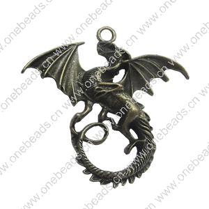 Pendant. Fashion Zinc Alloy Jewelry Findings. Animal 43x45mm. Sold by Bag