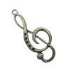 Pendant. Fashion Zinc Alloy Jewelry Findings. musical note 60x22mm. Sold by Bag
