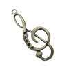 Pendant. Fashion Zinc Alloy Jewelry Findings. musical note 60x22mm. Sold by Bag