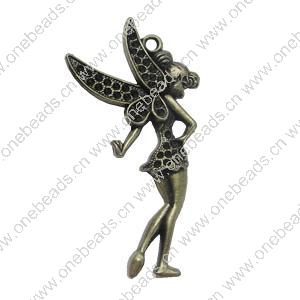 Pendant. Fashion Zinc Alloy Jewelry Findings. Angel 70x39mm. Sold by PC