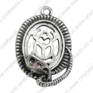 Pendant. Fashion Zinc Alloy Jewelry Findings. Animal 26x17mm. Sold by Bag