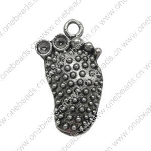 Pendant. Fashion Zinc Alloy Jewelry Findings. little Feet 21x12mm. Sold by Bag