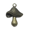 Pendant. Fashion Zinc Alloy Jewelry Findings. Mushroom 21x15mm. Sold by Bag
