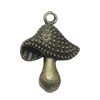 Pendant. Fashion Zinc Alloy Jewelry Findings. Mushroom 21x15mm. Sold by Bag