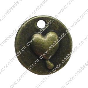 Pendant. Fashion Zinc Alloy Jewelry Findings. Falt Round 15mm. Sold by Bag