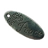 Pendant. Fashion Zinc Alloy jewelry findings. Flat Oval 25x10mm. Sold by Bag
