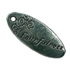 Pendant. Fashion Zinc Alloy jewelry findings. Flat Oval 25x10mm. Sold by Bag