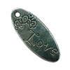 Pendant. Fashion Zinc Alloy jewelry findings. Flat Oval 25x10mm. Sold by Bag