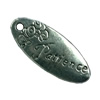Pendant. Fashion Zinc Alloy jewelry findings. Flat Oval 25x10mm. Sold by Bag