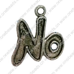 Pendant. Fashion Zinc Alloy jewelry findings. Letter 23x20mm. Sold by Bag