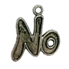 Pendant. Fashion Zinc Alloy jewelry findings. Letter 23x20mm. Sold by Bag