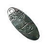 Pendant. Fashion Zinc Alloy jewelry findings. Flat Oval 25x10mm. Sold by Bag