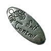 Pendant. Fashion Zinc Alloy jewelry findings. Flat Oval 25x10mm. Sold by Bag