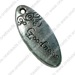 Pendant. Fashion Zinc Alloy jewelry findings. Flat Oval 25x10mm. Sold by Bag