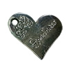 Pendant. Fashion Zinc Alloy jewelry findings. Heart 20x19mm. Sold by Bag
