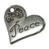 Pendant. Fashion Zinc Alloy jewelry findings. Heart 20x19mm. Sold by Bag
