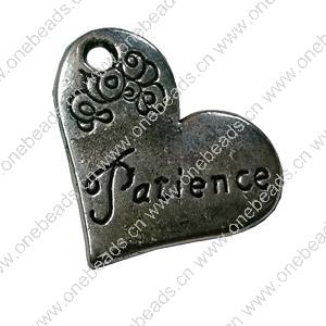 Pendant. Fashion Zinc Alloy jewelry findings. Heart 20x19mm. Sold by Bag