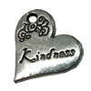 Pendant. Fashion Zinc Alloy jewelry findings. Heart 20x19mm. Sold by Bag
