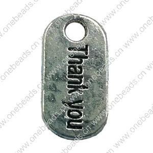 Pendant. Fashion Zinc Alloy jewelry findings. Rectangle 18x9mm. Sold by Bag