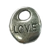 Pendant. Fashion Zinc Alloy jewelry findings.Flat Oval 12x10mm. Sold by Bag