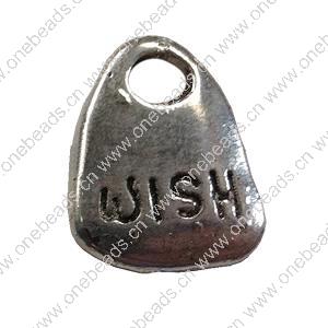 Pendant. Fashion Zinc Alloy jewelry findings.Flat Teardrop 19x12mm. Sold by Bag