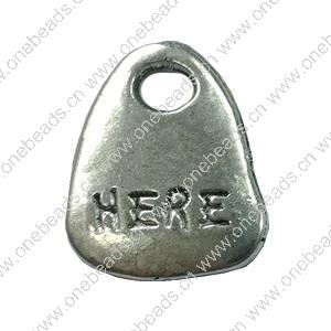 Pendant. Fashion Zinc Alloy jewelry findings.Flat Teardrop 19x12mm. Sold by Bag