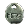 Pendant. Fashion Zinc Alloy jewelry findings.Flat Oval 12x10mm. Sold by Bag
