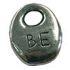 Pendant. Fashion Zinc Alloy jewelry findings.Flat Oval 12x10mm. Sold by Bag