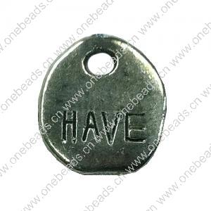 Pendant. Fashion Zinc Alloy jewelry findings.Flat Oval 12x10mm. Sold by Bag