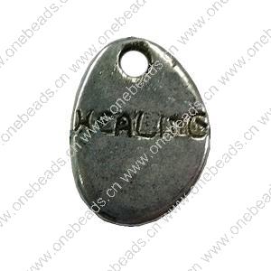 Pendant. Fashion Zinc Alloy jewelry findings.Flat Oval 25x15mm. Sold by Bag