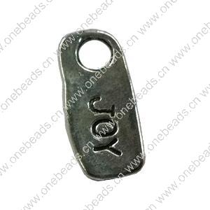 Pendant. Fashion Zinc Alloy jewelry findings. Rectangle 19x8mm. Sold by Bag