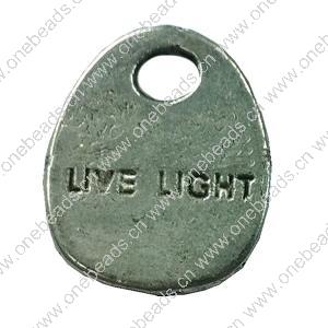 Pendant. Fashion Zinc Alloy jewelry findings.Flat Oval 19x15mm. Sold by Bag