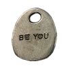 Pendant. Fashion Zinc Alloy jewelry findings.Flat Oval 19x15mm. Sold by Bag
