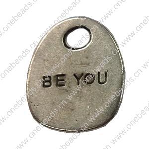 Pendant. Fashion Zinc Alloy jewelry findings.Flat Oval 19x15mm. Sold by Bag