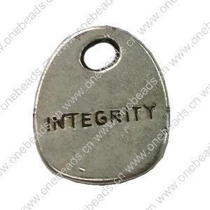 Pendant. Fashion Zinc Alloy jewelry findings.Flat Oval 19x15mm. Sold by Bag