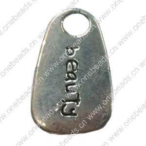 Pendant. Fashion Zinc Alloy jewelry findings.Flat Teardrop 20x13mm. Sold by Bag