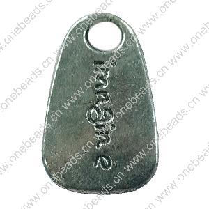 Pendant. Fashion Zinc Alloy jewelry findings.Flat Teardrop 20x13mm. Sold by Bag