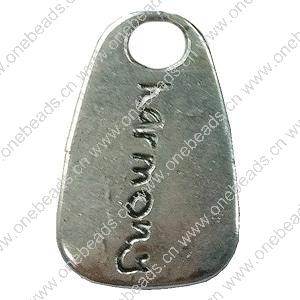 Pendant. Fashion Zinc Alloy jewelry findings.Flat Teardrop 20x13mm. Sold by Bag