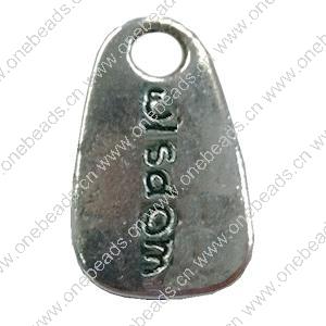 Pendant. Fashion Zinc Alloy jewelry findings.Flat Teardrop 20x13mm. Sold by Bag