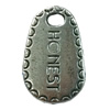 Pendant. Fashion Zinc Alloy jewelry findings.Flat Teardrop 25x15mm. Sold by Bag
