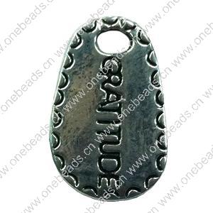 Pendant. Fashion Zinc Alloy jewelry findings.Flat Teardrop 25x1.5mm. Sold by Bag