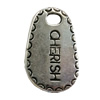 Pendant. Fashion Zinc Alloy jewelry findings.Flat Teardrop 25x16mm. Sold by Bag