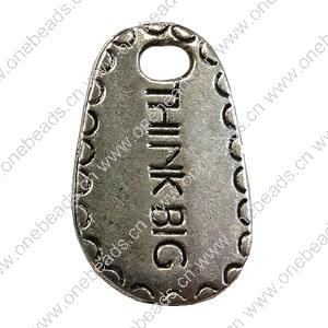 Pendant. Fashion Zinc Alloy jewelry findings.Flat Teardrop 25x17mm. Sold by Bag